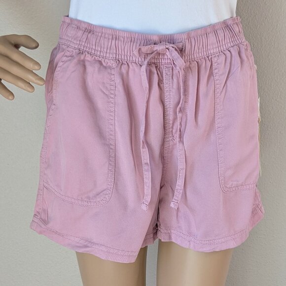 C&C California Shorts Small Pink Core Pull On Paperbag Pockets Drawstring NWT - Picture 1 of 12